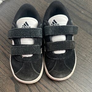 Adidas toddler Black and White Velcro Sneakers